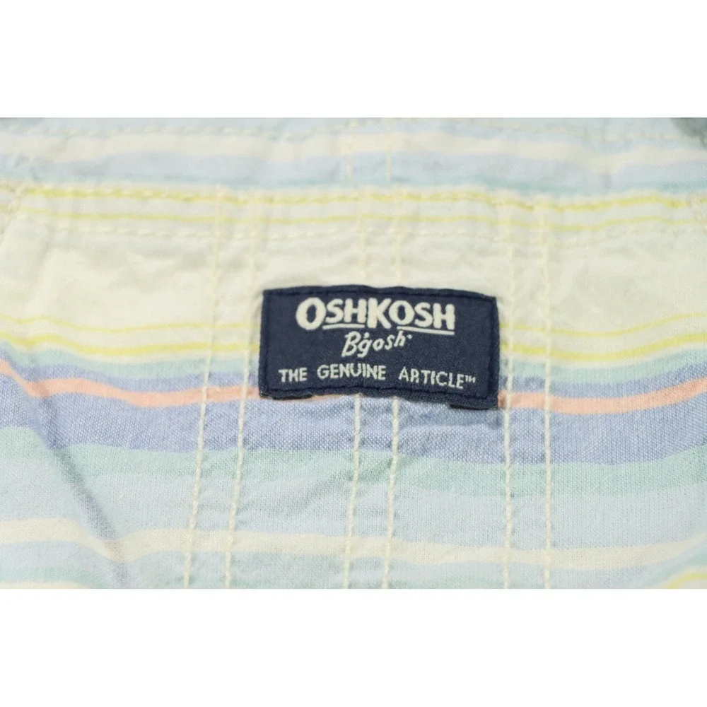 Vintage OshKosh Bgosh Toddler 3T Baja Stripe Shortalls Vestbak Overalls Shorts